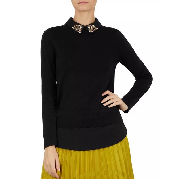 Ted Baker Moliiee Embellished-Collar Sweater TB3 US 8 Medium - Picture 1 of 8